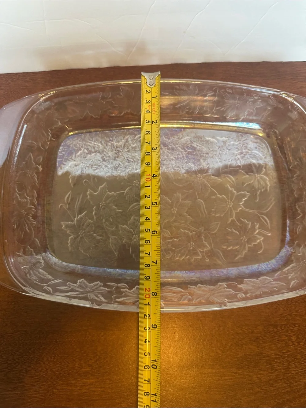 Princess House Iridescent Clear Glass Serving Dish